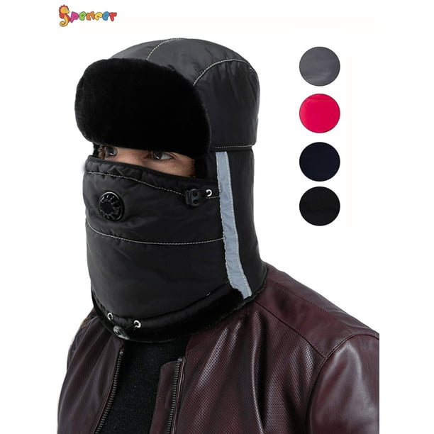 Spencer Winter Trapper Hat For Men Women Windproof Faux Fur