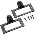 thumbnail image 1 of Handle Label Holder Pull Handle File Name Card Holder for Furniture Cabinet Drawer Box Case Bin 2pcs 58x46mm Black Silver Beautiful Craftsmanship and Easy to use (Color : A), 1 of 6
