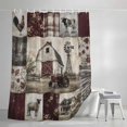 thumbnail image 3 of Farmhouse Checked Shower Curtains for Bathroom, Patchwork Old Barn Rooster Waterproof Fabric Shower Curtain, Decorative Bathroom Curtain for Bathtub, 36"x72", No Hooks Included, 3 of 9