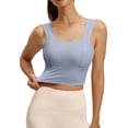 thumbnail image 2 of Antinious Ladies Sleeveless Short Sleeve Built In Bra Yoga Fitness Tank Tops, 2 of 5