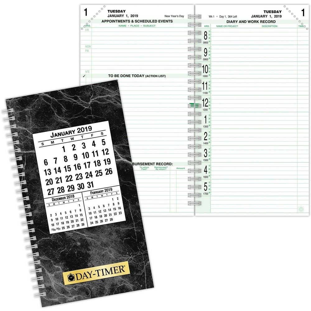 DayTimer Calendar Refill JanDec 2PPD Pocket Size 31/2"x61/2" 87010