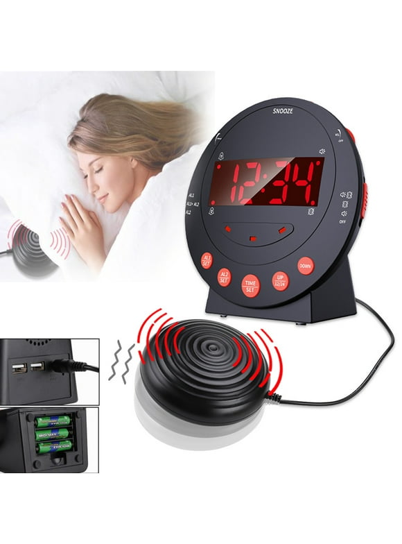 Sonic Boom Alarm Clock,Extra Loud Vibrating Dual Alarm Clock,Digital Alarm Clock with Bed Shaker Junior Alarm Clock - Vibrating Alarm Clock for Heavy Sleepers