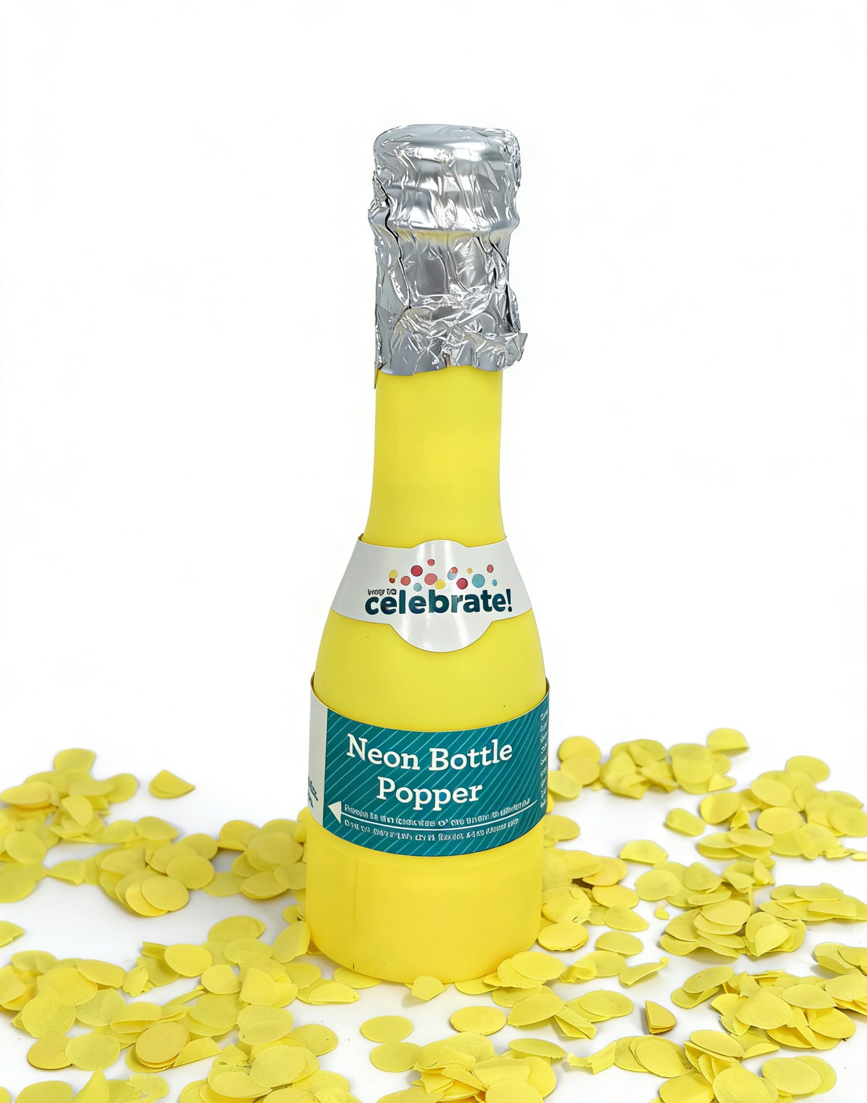 Neon Bottle Confetti Popper, 4 Pack, Adults, by Way To Celebrate