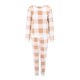 thumbnail image 4 of Gibobby Pijama para mujer Conjunto de pijama largo de franela cálida y gruesa de 2 piezas para mujer, ropa de dormir de dos piezas de forro polar para otoño e invierno(Dolado,M), 4 of 5