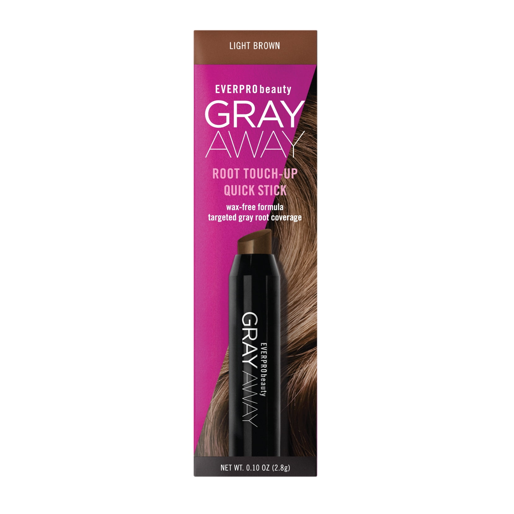 Everpro Gray Away Temporary Hair Color Root Touch-up Quick Stick, Light Brown, 0.10 oz