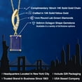 thumbnail image 2 of Gem Stone King 14K Yellow Gold Blue Lapis and Lab Grown Diamond Pendant Necklace for Women | 2.03 Cttw | Gemstone Birthstone | Emerald Cut 9X7MM | With 18 inch Chain, 2 of 6