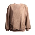 thumbnail image 4 of XIAOCHA Womens Sweatshirts Simple Solid Color Crewneck Pullover Tops Drop Shoulder Long Sleeve Loose Fit Warm Sweatshirt Fall Winter Layering, 4 of 5