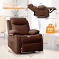 thumbnail image 2 of Lnsenfin Fauteuil Inclinable Manuel Petit pour Petits Espaces en Lin pour Salon, Brun, 2 of 6