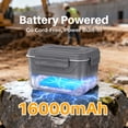 thumbnail image 2 of Portable Electric Lunch Box for Adults- Automatic Scheduled Heating Meal Container, Cordless Battery Powered Heated Lunch Box, 5.5 Cups Capacity, with Removable Tray Divider, Dishwasher Safe，Gray, 2 of 16