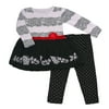 Flapdoodles Little Girls Black Scroll Rosette Accent 2 Pc Legging Set 4