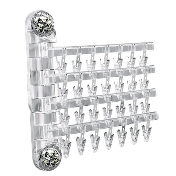 Percha de ropa plegable Tendedero plegable para lencería Bufandas Sujetadores Lazo plateado transparente