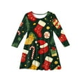 thumbnail image 4 of XEGLSBU Girls Christmas Dress Size 14-16 Girls' Printed Dress Girls Christmas Dress Size 8-10 c-Green Size 11-12 Years, 4 of 4