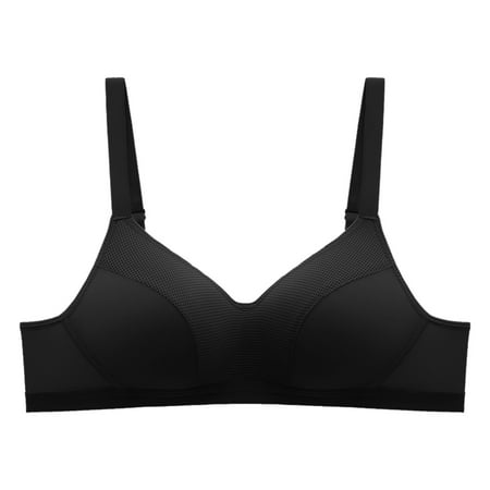 Ramiter Plus Size Lingerie Women Sexy Lace Front Button Shaping Cup Adjustable Shoulder Strap Large Size Underwire Bra 38 Black