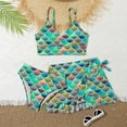 thumbnail image 2 of Girls Swimsuits Size 14-16 3pcs Comfortable Bathing Swim Suit Drawstring Tropical Floral Bikini Bottoms Ruffle Ruched Rash Guard Tankini Set Girl Swimwear Swim Suit, 2 of 3