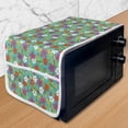 thumbnail image 1 of Tropic Microwave Oven Cover, Cartoon Style Colorful Hawaiian Aloha Springtime Botany Flowers Leaves, Water Resistant Organizer with Pockets Kitchen, 36" x 12", Dark Seafoam Multicolor, by Ambesonne, 1 of 4