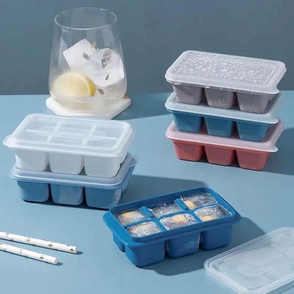 NOVELAR Oversized Ice Cube Trays Set of 3, Food-Grade Silicone Easy Release Design, Perfect for Entertaining and Family Gatherings