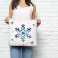 thumbnail image 2 of Navy Blue Snowflake Pillow Covers 18x18 Inch Decorative Throw Pillow Cover, Christmas Winter Vintage White Stripes Sofa Pillowcases Accent Cushion Case Home Decor Bedroom Living Room, 2 of 6