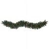 6' Snow Dusted Artificial Christmas Garland With 50 Multicolored LED Lights, Berries And Pinecones