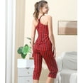 thumbnail image 3 of Doublju Women's Sleeveless Racerback Capri Pajama 2 Pcs Set (Plus Size Available), 3 of 5