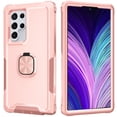 thumbnail image 6 of Case for Samsung Galaxy S23 Ultra 6.8" (2023) with 360° Rotating Finger Ring Holder Kickstand Magnetic Shockproof Stand Cover 3-Layer Military Drop Heavy Duty Protection Rugged Case, Rosegold, 6 of 8