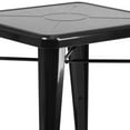 thumbnail image 2 of 23.75'' Square Black Metal Indoor-Outdoor Table Set with 2 Stack Chairs, 2 of 9
