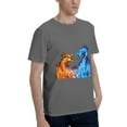 thumbnail image 2 of Red And Blue Dragon Flame Men'S Basic Short Sleeve T-Shirt Deep Heather X-Large, 2 of 5