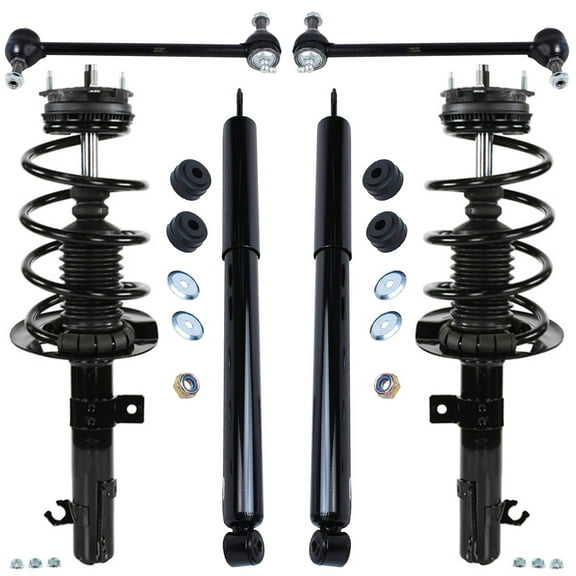 Detroit Axle - Struts Shocks Suspension Kit for Ford 2008-2011 Focus, 2 Front Struts Coil Spring 2 Rear Shock Absorbers 2 Front Stabilizer Sway Bars 2009 2010 Replacement