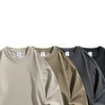thumbnail image 6 of Mens Sweatshirt Under $10 Men's Round Neck Sweatshirt Loose Solid Color Versatile Long Sleeve Bottoming Top, 6 of 7