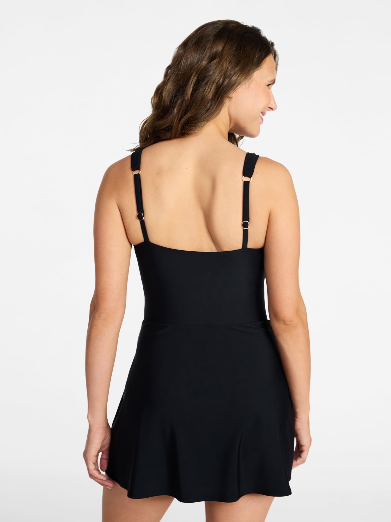 Time and Tru Women's and Women's Plus Size Wrap Swim Dress, Sizes XS-3X