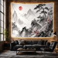 thumbnail image 6 of Cherry Blossoms in Misty Mountain Landscape, Serene Japanese Inspired Style for Nature Lovers, Asian Wall Art, Housewarming Gift, Tapestry Wall Hanging for Bedroom, Living Room and Dorm, 6 of 7