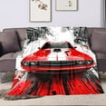 thumbnail image 3 of Classic Muscle Car Throw Blanket – Soft, Lightweight All-Season Small Cover for Sofa, Bed, Car & Travel | Vintage Auto Print | Cozy Gift for Car Lovers, 3 of 5