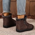 thumbnail image 4 of Snow Boots for Women Stitching Furry Lined Zipper High Top Winter Ankle Booties Outdoor Non-Slip Walking Shoes, 4 of 6