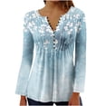 thumbnail image 3 of QATAINLAV Womens Long Sleeve V Neck Shirts Floral Printed Button Down Fall Fashion Blouses Loose Casual Dressy Tunic Tops, Multicolor, XXXL, 3 of 6