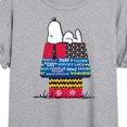 thumbnail image 3 of Peanuts - Snoopy Patchwork Doghouse - Juniors Ideal Flowy Muscle T-Shirt, 3 of 6