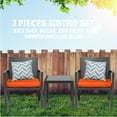 thumbnail image 6 of Outdoor 3-Piece Bistro Talk set Black Wicker Furniture-Two Chairs with Glass Coffee Table Orange, 6 of 8