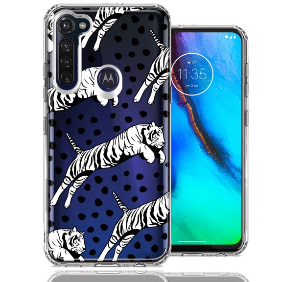 MUNDAZE For Motorola Moto G Stylus Tiger Polkadots Design Double Layer Phone Case Cover