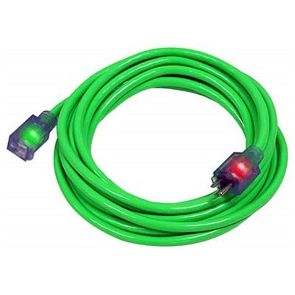 Century Wire & Cable 250582 50 ft. 14 by 3 Green Pro Glo Extension Cord
