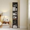 thumbnail image 3 of ANHXN Narrow Bookshelf, Open Bookcase, Coner Shelf, Storage Shelves, Display Storage Shelves, Floor Standing Unit, Home Decor, Furniture for Home Office, Living Room, Bedroom, 3 of 12