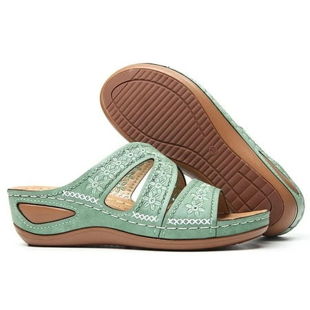 

Cuhas-Women s Casual Slope With Embroidered Slippers Orthopedic Thick Platform Sandals