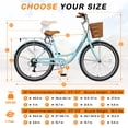thumbnail image 4 of 24'' Wheels Cruiser Bikes Bicycles for Adults, 7 Speed Bike with Basket for Women Men, 4 of 8