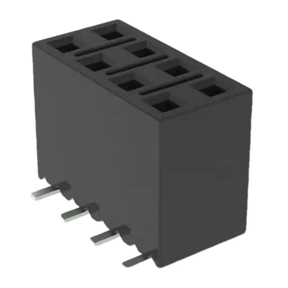 SSM-104-L-DV-A-P-TR Connector Receptacle 8 Position 0.100 (2.54mm) Gold Surface Mount SSM-104-L-DV-A-P