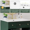 thumbnail image 6 of 24 Inch Bathroom Vanity with Ceramic Sink, 2 Drawers 1 Door Small Vanity Cabinet with Solid Wood Feet for Compact Bathroom Storage, Frosty Green, 6 of 20