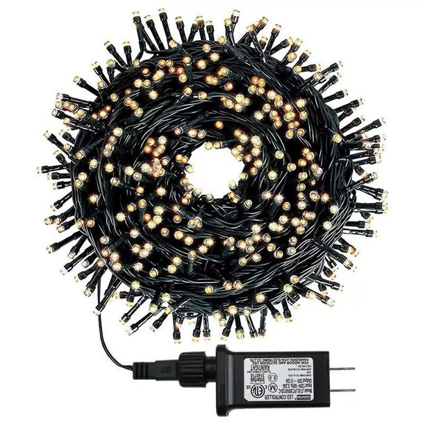 Luces de Navidad Inteligentes con Control por Voz 2025, 300 LED 75.8FT, Cable Verde, 12 Modos, Temporizador, Impermeables para Interior/Exterior (Blanco Cálido)
