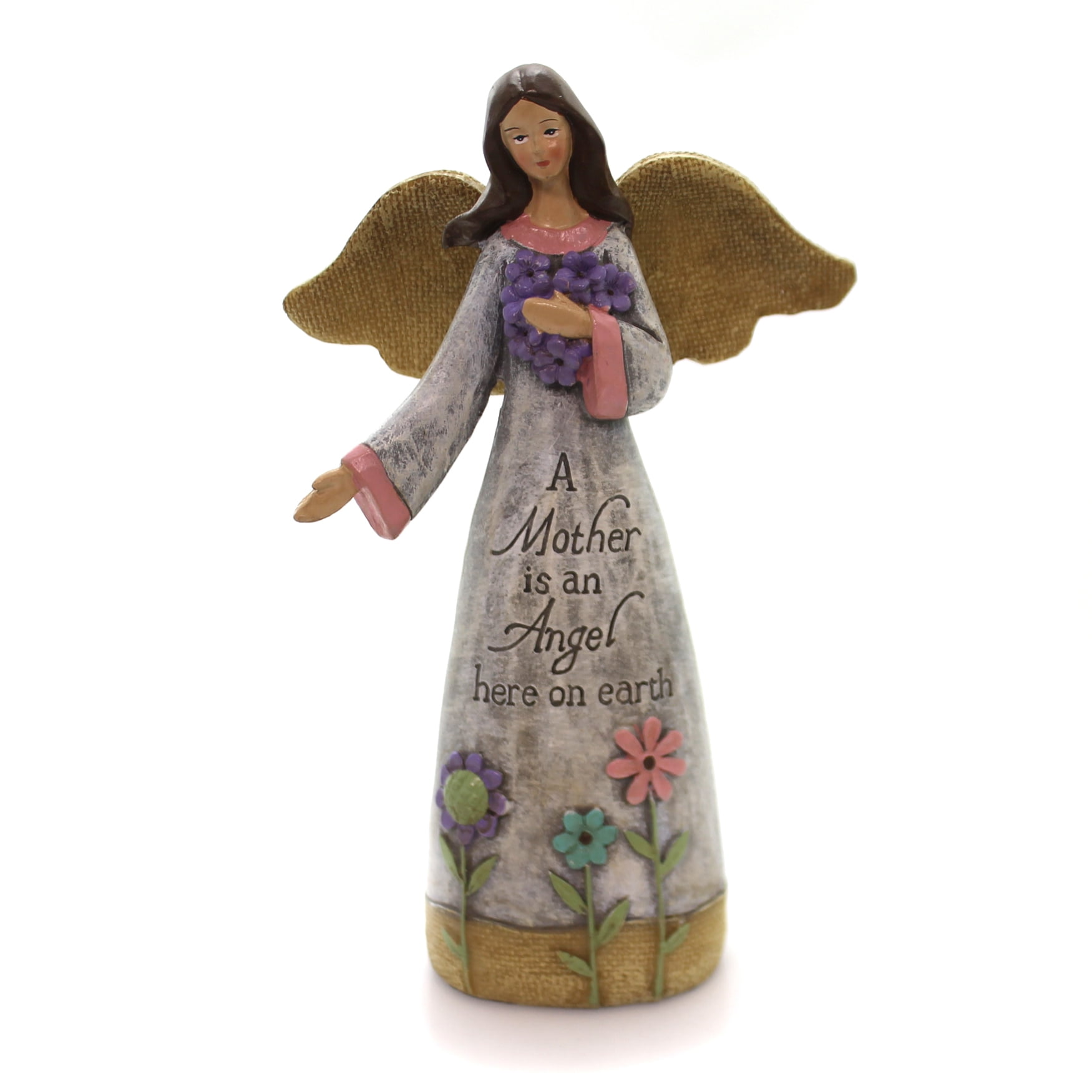 Figurine A MOTHERS LOVE Polyresin Angel Flowers Mothers Day 9729049