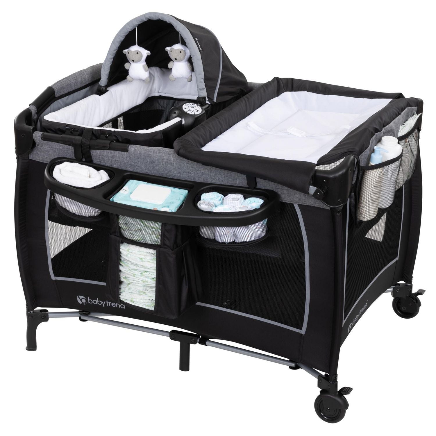 Baby Trend Lil Snooze Deluxe Plus Nursery Center Whisper Gray