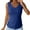 Blue, variant on Olyvenn Tank Top with Built in Bra for Women Casual Summer Sleeveless Tops Slim Fitted V Neck Ruched Cami Shirts Gray S