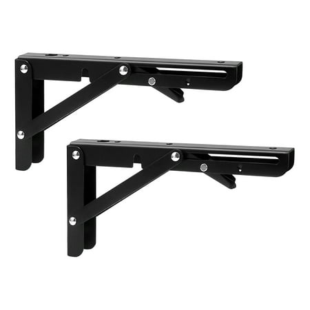 

Blateno Folding Shelf Brackets Heavy Duty Floating Triangle Shelf Brackets Collapsible Shelves Brackets Wall Mounted L Table Hinges Brackets for Bench Table with Screws