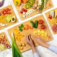 thumbnail image 3 of Luxury Wood Cutting Board for Kitchen - Chopping Board w/Juice Groove & Easy Grip Handle - Organic Wooden Cutting Boards for Meat, Cheese, Fruits & Vegetables (Set of 5), 3 of 6