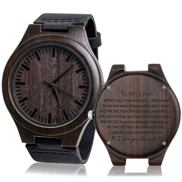 Kosting Wrist Watches Personalized Engraved Mens Wooden Watches Classic Unique Gifts for Husband Boyfriend