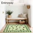 thumbnail image 3 of ODIKA 4'x6' Machine Washable Non-Slip Area Rug, Cottage Bumblebee Daisy Chain Farmhouse Country Style Floor High Traffic Rug with Pad, Green, 681735, 3 of 8